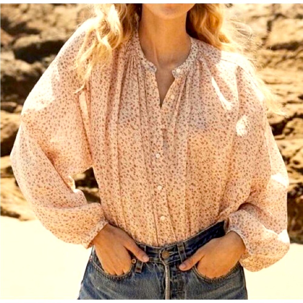 Doen Jane blouse in Rosepink Baby Kate print